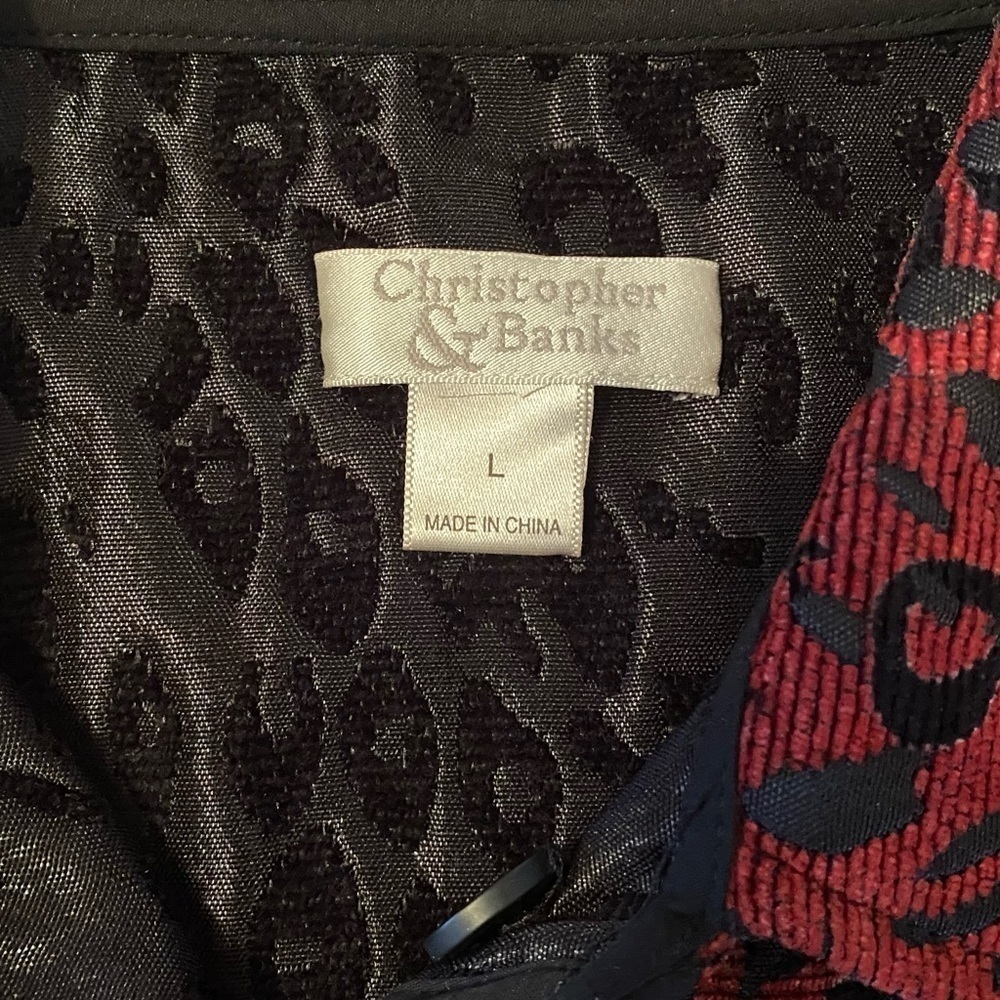 Christopher & Banks Black & Reddish / Rust Business Blazer Jacket. BEAUTIFUL! - Picture 7 of 15